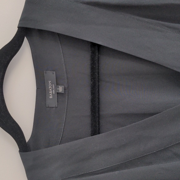 ARITZIA BABATON | Corbett 100% Silk Wrap Style Romper, Black, Women S - Picture 4 of 9